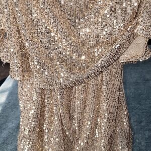 Trim Sequin Cami Romper